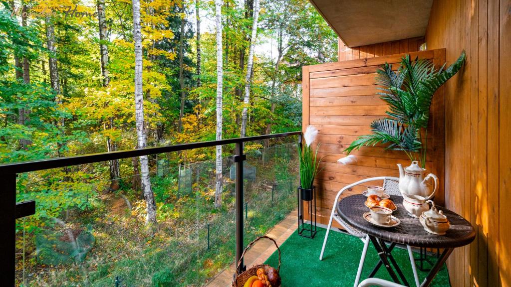 Balkón alebo terasa v ubytovaní Wonder Home - Apartamenty Blisko Gór - blisko szlaków turystycznych, wyciągów, restauracji, deptaka