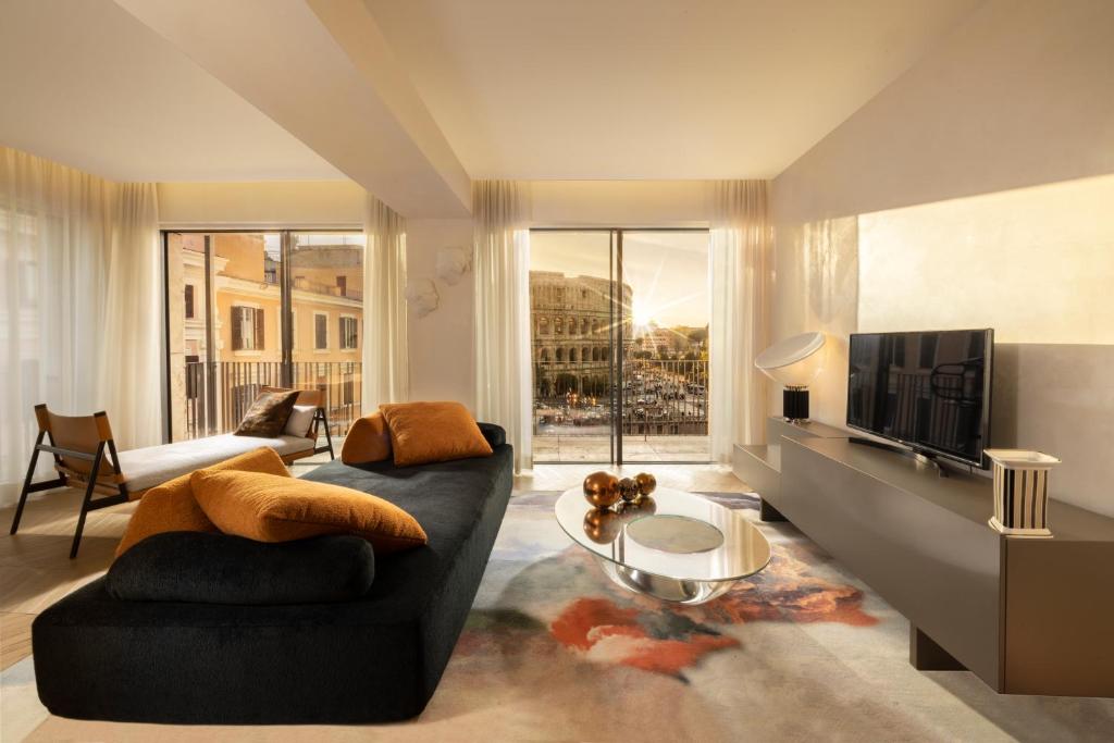 TV a/nebo společenská místnost v ubytování Hotel Palazzo Manfredi – Small Luxury Hotels of the World