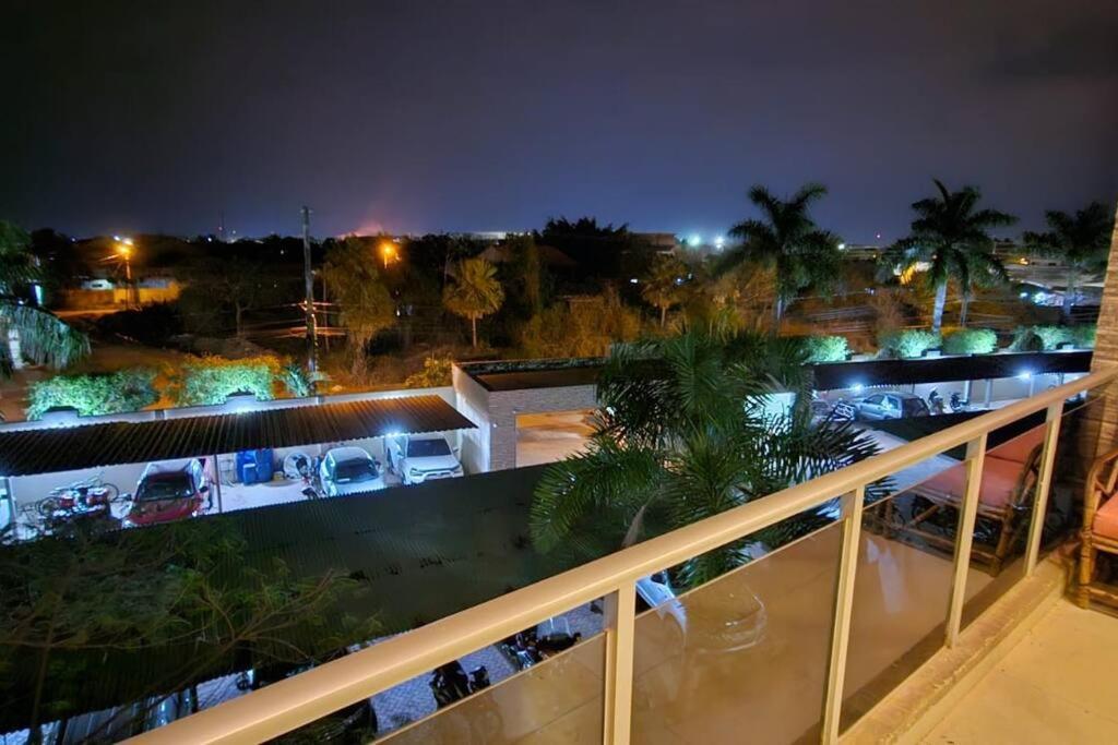 a view of a parking lot at night at Departamento Entero in Vallejos