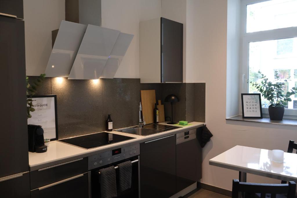 Kuchyň nebo kuchyňský kout v ubytování Exklusive Apartments in Kieler City