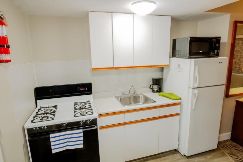 Kuchyň nebo kuchyňský kout v ubytování Scott's Inn & Suites