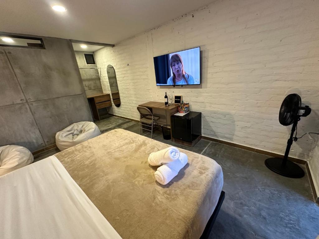 TV a/nebo společenská místnost v ubytování Eco Hotel La Colina Mirador