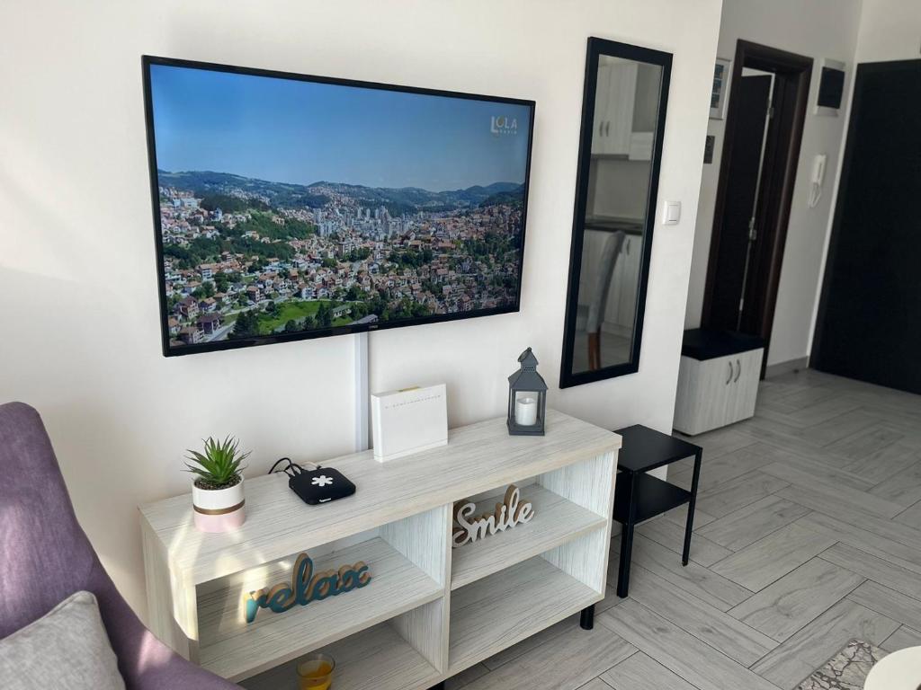 TV a/nebo společenská místnost v ubytování Apartman 3N