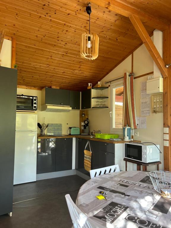 Kuchyň nebo kuchyňský kout v ubytování Le chalet fleuri aux 4 saisons