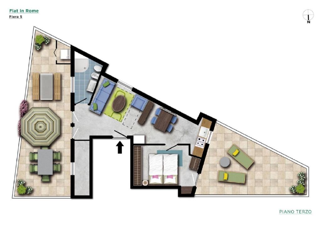 Flatinrome Residence Fiera - Wohnung Mit Terrassen Mit Einem Schlafzimmer