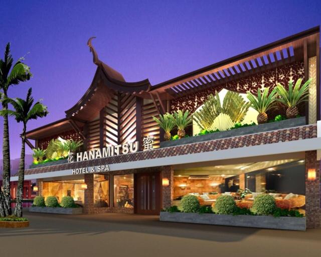 a rendering of a building with a restaurant at Hanamitsu Hotel & Spa in Garapan