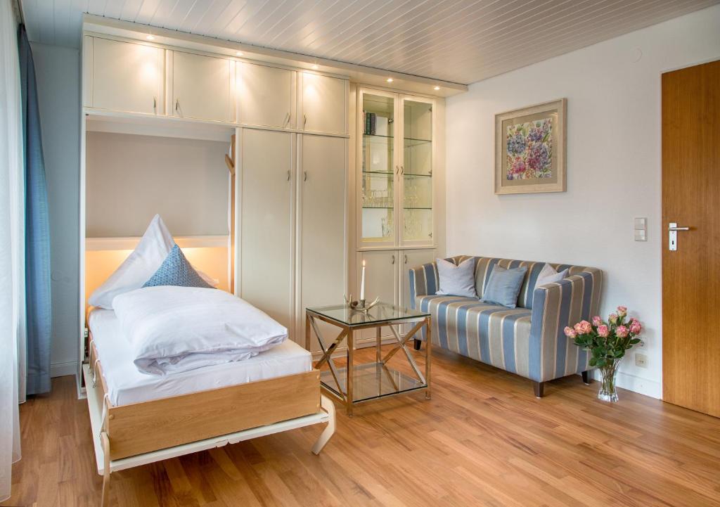 Postel nebo postele na pokoji v ubytování Ferienresort am Mattenweg