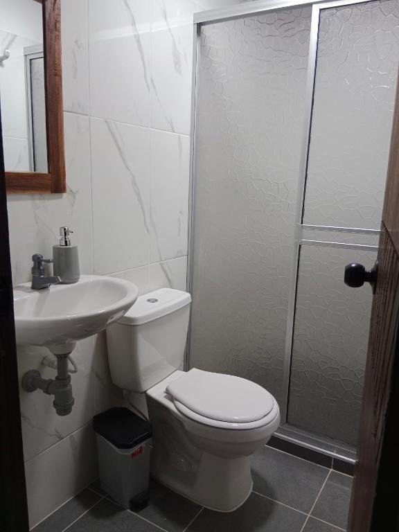 Koupelna v ubytování Hostal Casa Celeste