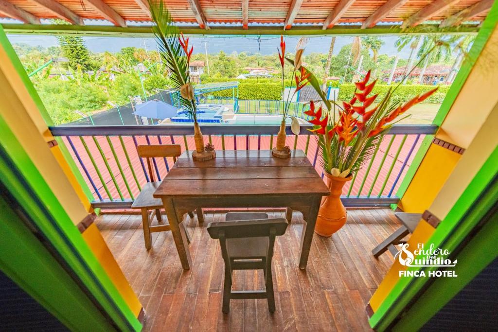 Balkón nebo terasa v ubytování El Sendero del Quindío I Finca Hotel I Eje Cafetero