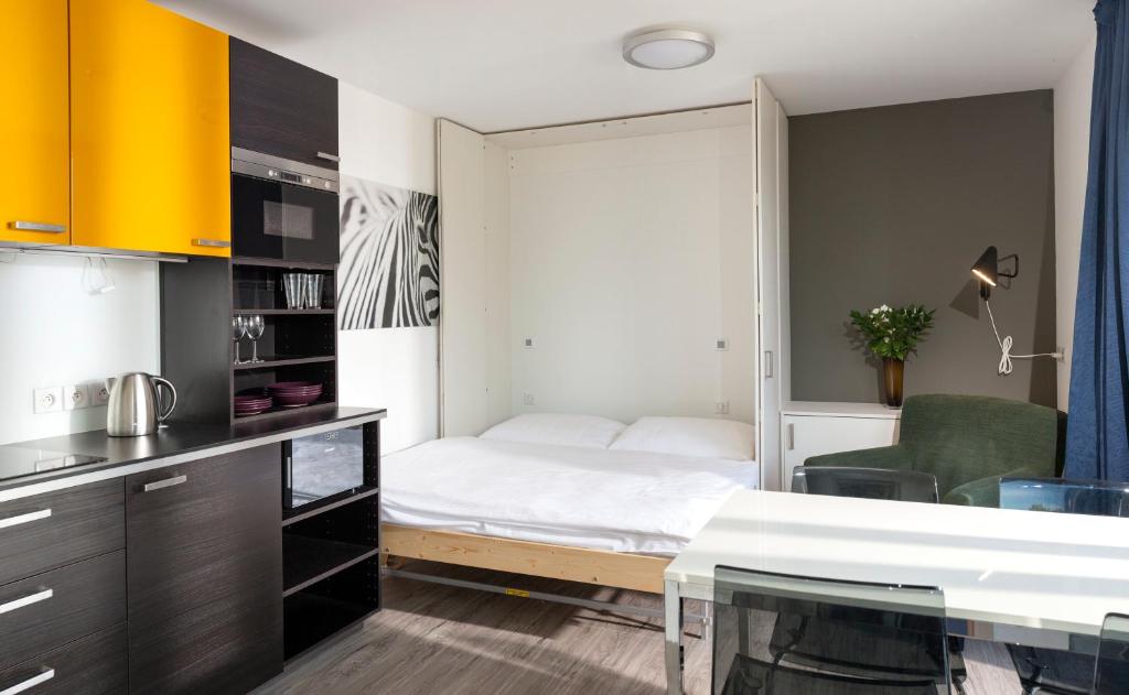Kuchyň nebo kuchyňský kout v ubytování Hotel Termal Mušov