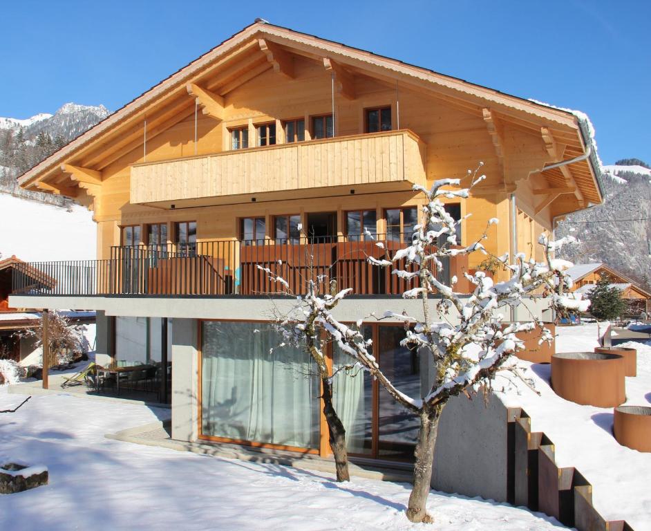 Chalet Park Apartment mit Sauna Hamam v zimě