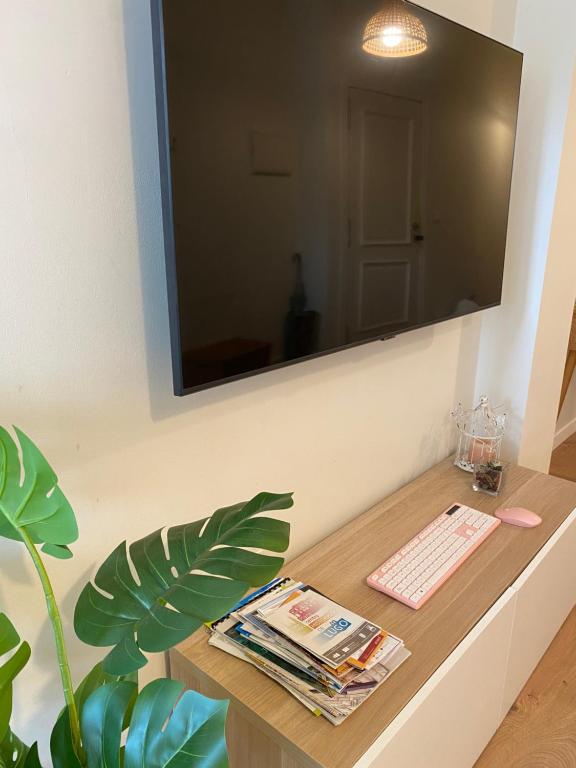 Telewizja i/lub zestaw kina domowego w obiekcie Noreas Centro Lucus Augusti