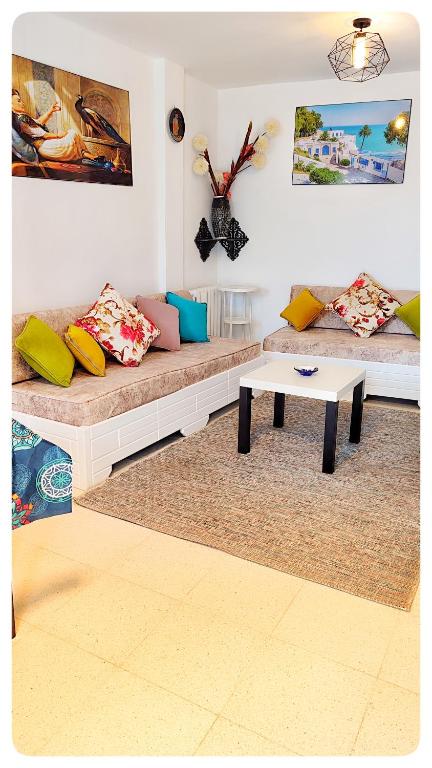 Posezení v ubytování Cosy Duplex" Sidi Bou Said "