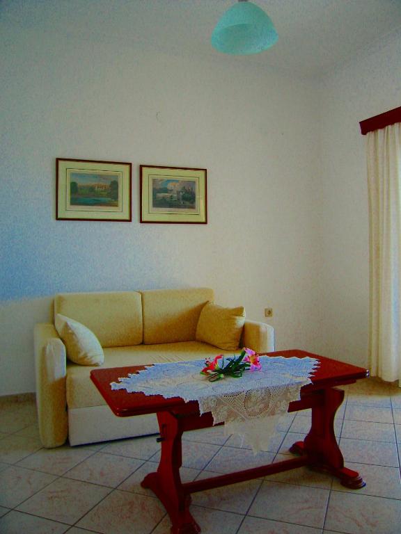 A seating area at Spiros Studios