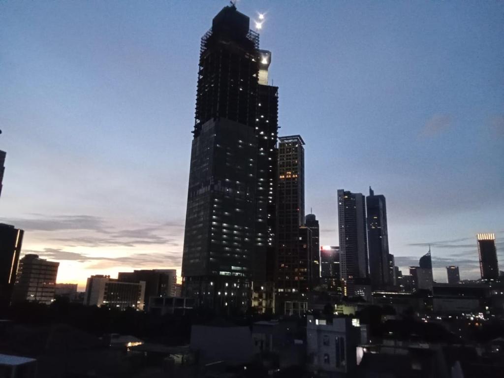 Vista generica su Giacarta o vista sulla città dall'interno dell'hotel