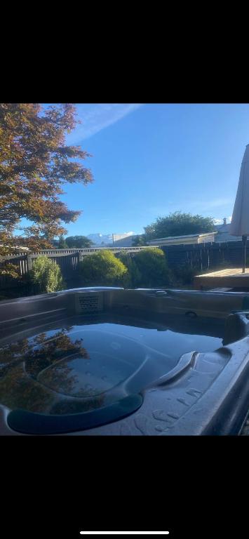 a large pool of water on the side of a road at Ohakune Getaway in Ohakune