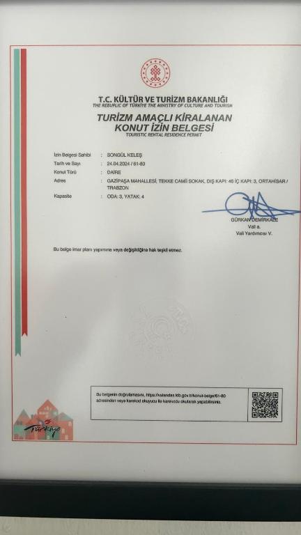 Certifikát, hodnocení, plakát nebo jiný dokument vystavený v ubytování KELES HOME