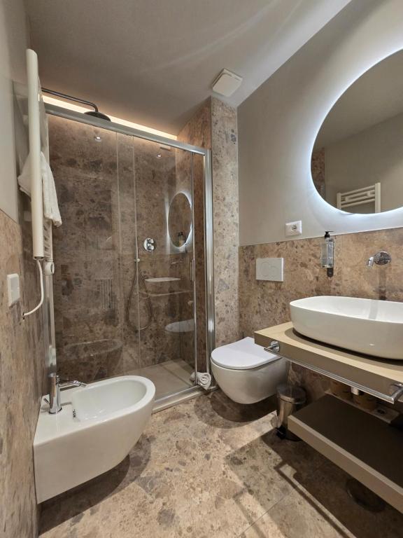 Koupelna v ubytování Hotel Porta Pia