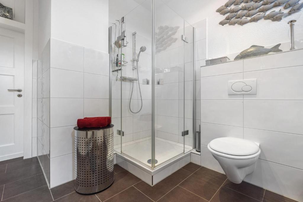Koupelna v ubytování Wohnung Hildesheim