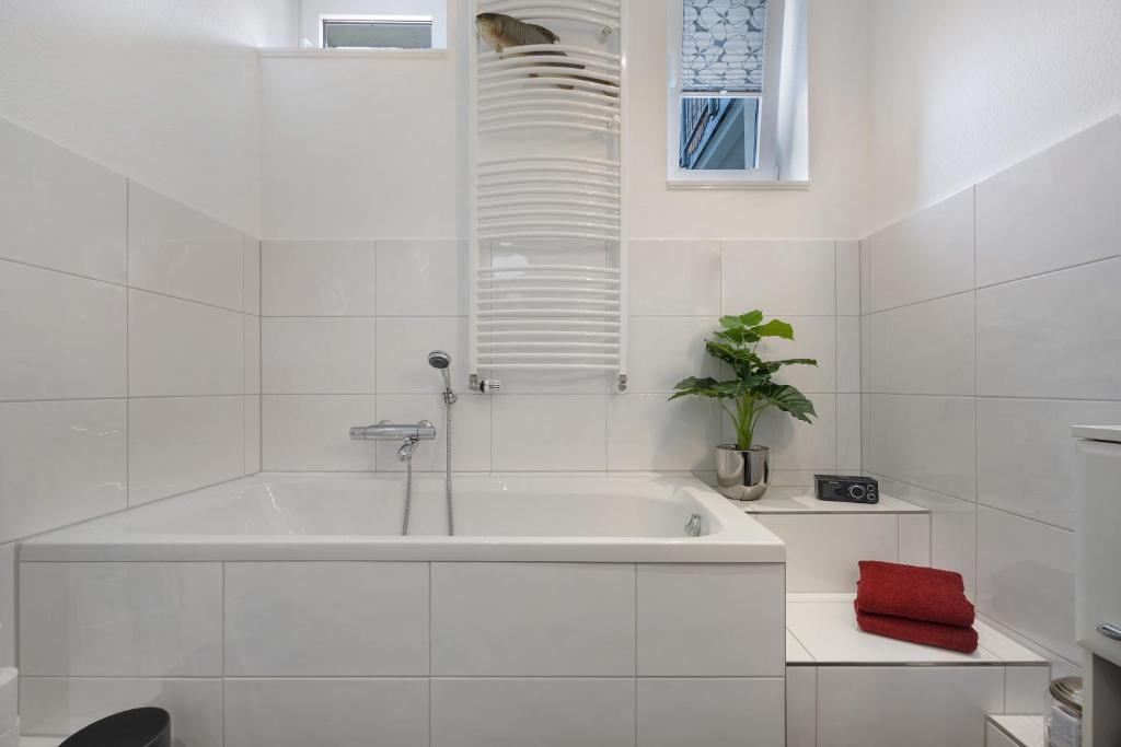Koupelna v ubytování Wohnung Hildesheim