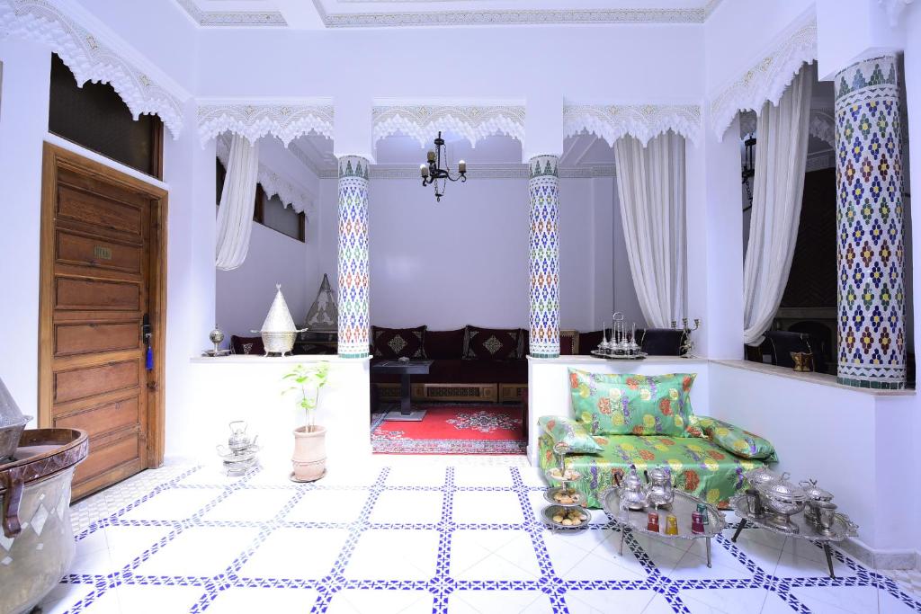 Coin salon dans l'établissement RYAD RDATE LWALIDINE