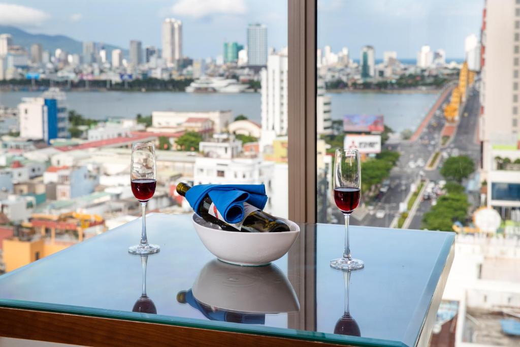 Nespecifikovaný výhled na destinaci Danang nebo výhled na město při pohledu z hotelu