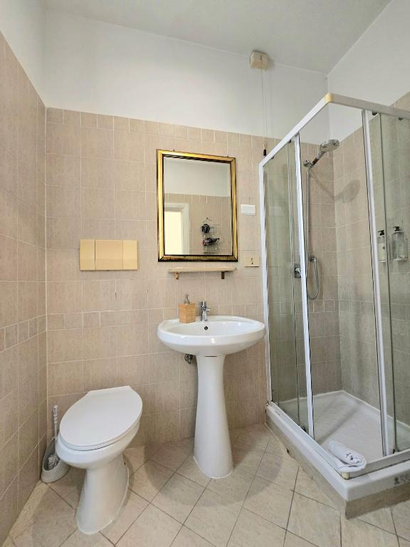 Koupelna v ubytování Hotel Porta Pia