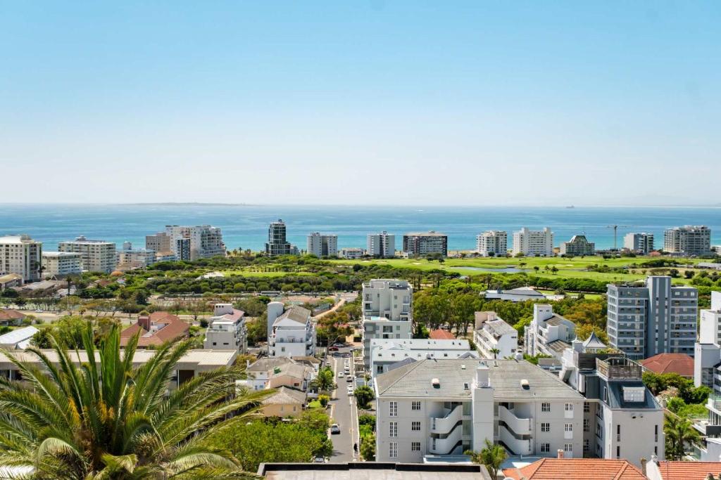 an aerial view of the city and the ocean at Ocean Vue in Cape Town