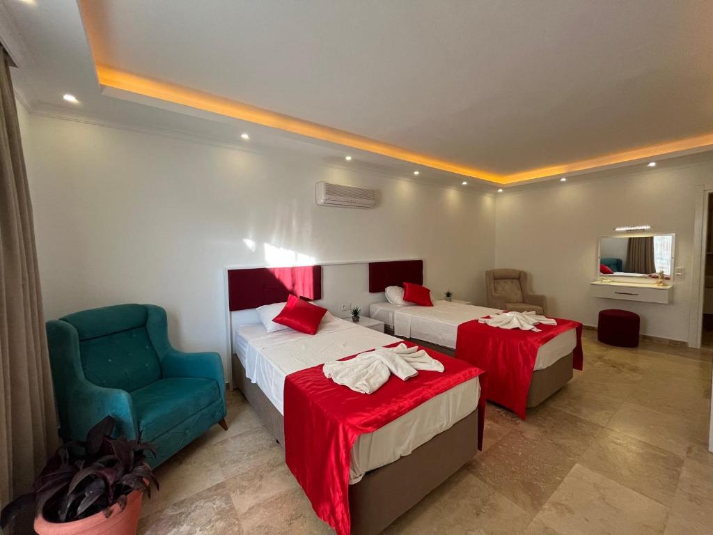 Кровать или кровати в номере Villa Sheyma