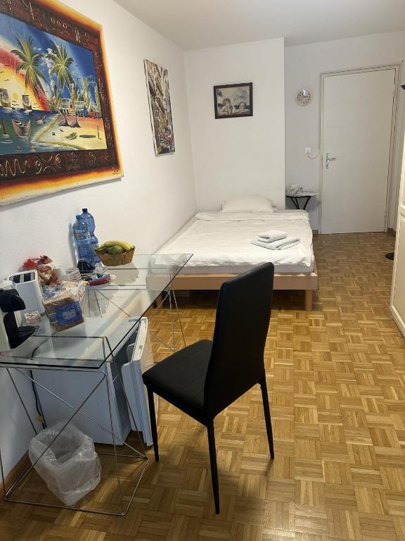 Postel nebo postele na pokoji v ubytování Schönes Zimmer in der City Basel