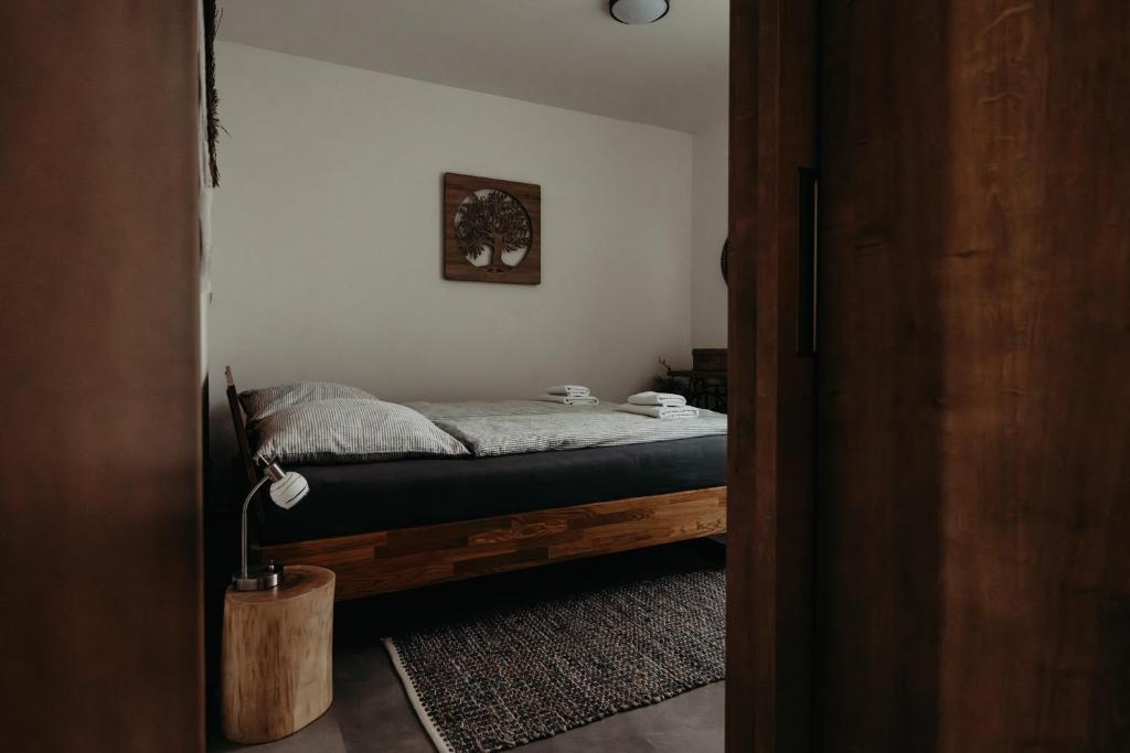 Postel nebo postele na pokoji v ubytování Apartmán Ústí