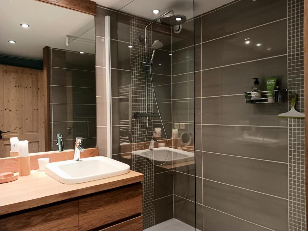 Koupelna v ubytování Chalet De Vallandry - Chalet de charme 6 personnes à Vallandry situé à proximité des pistes et des commerces MAE-1021