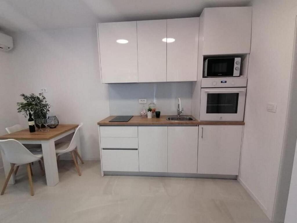 Kuchyň nebo kuchyňský kout v ubytování Apartments Diana Lovetovo