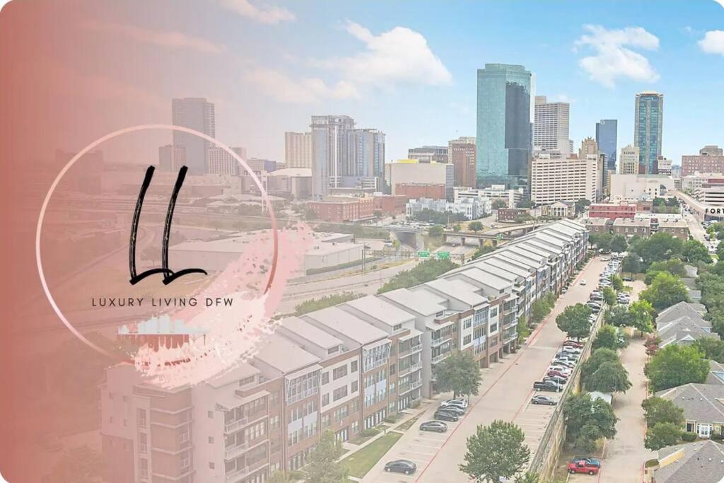 an aerial view of a city with a building at Vanity 2 Bedroom Loft Downtown Ft Worth in Fort Worth