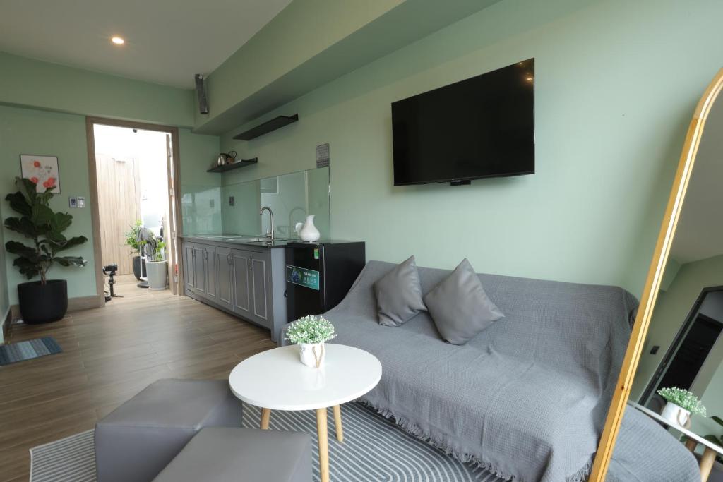 TV/trung tâm giải trí tại Green House - Căn hộ có bếp riêng
