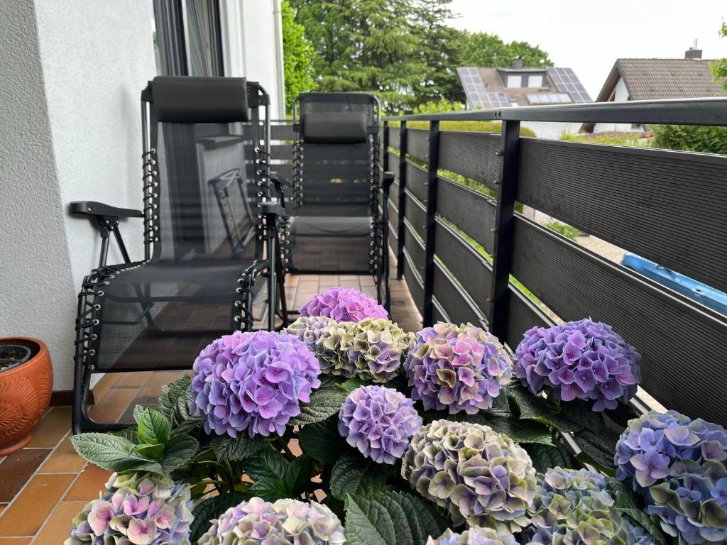 Balkón nebo terasa v ubytování Hennen-Nest