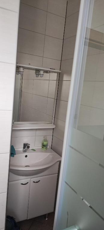 Koupelna v ubytování SOSTANJ VELENJE RAVNE SOBE ROOMS Vrtacnik d o o