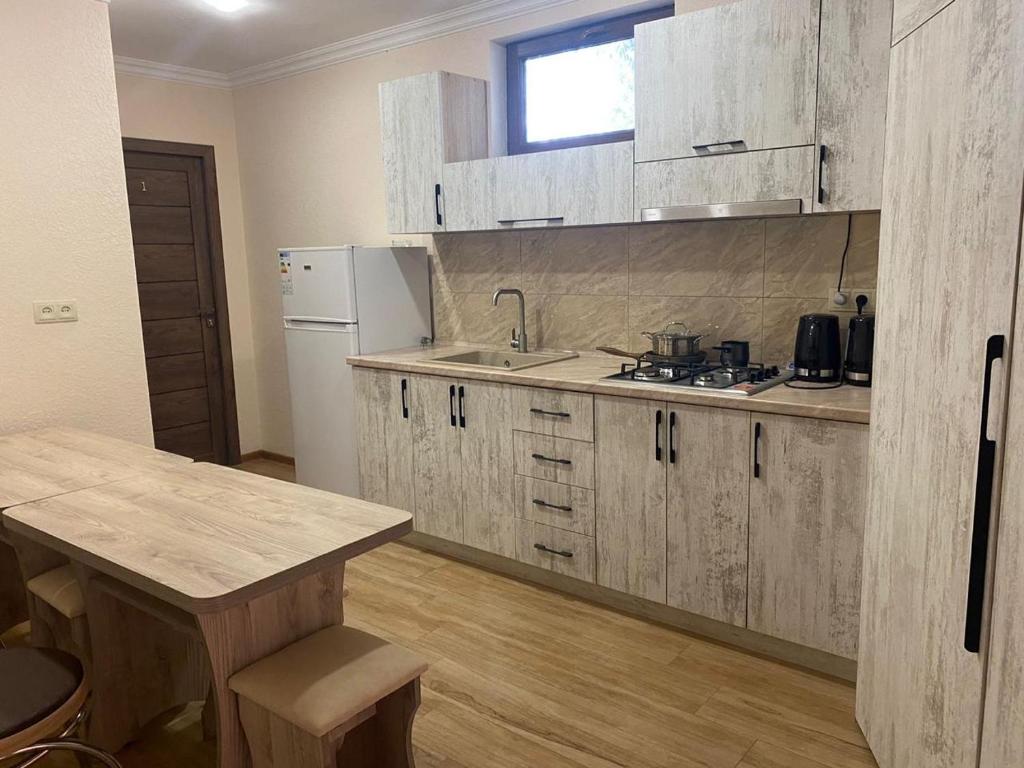 Kuchyň nebo kuchyňský kout v ubytování Dililuxe Hotel