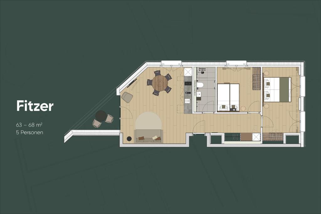 Půdorys ubytování KURVE Apartments & Lounge