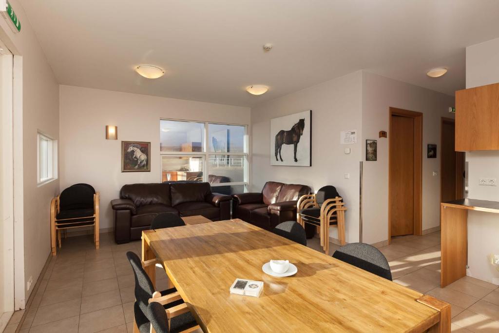 Posezení v ubytování Guesthouse Eldhestar
