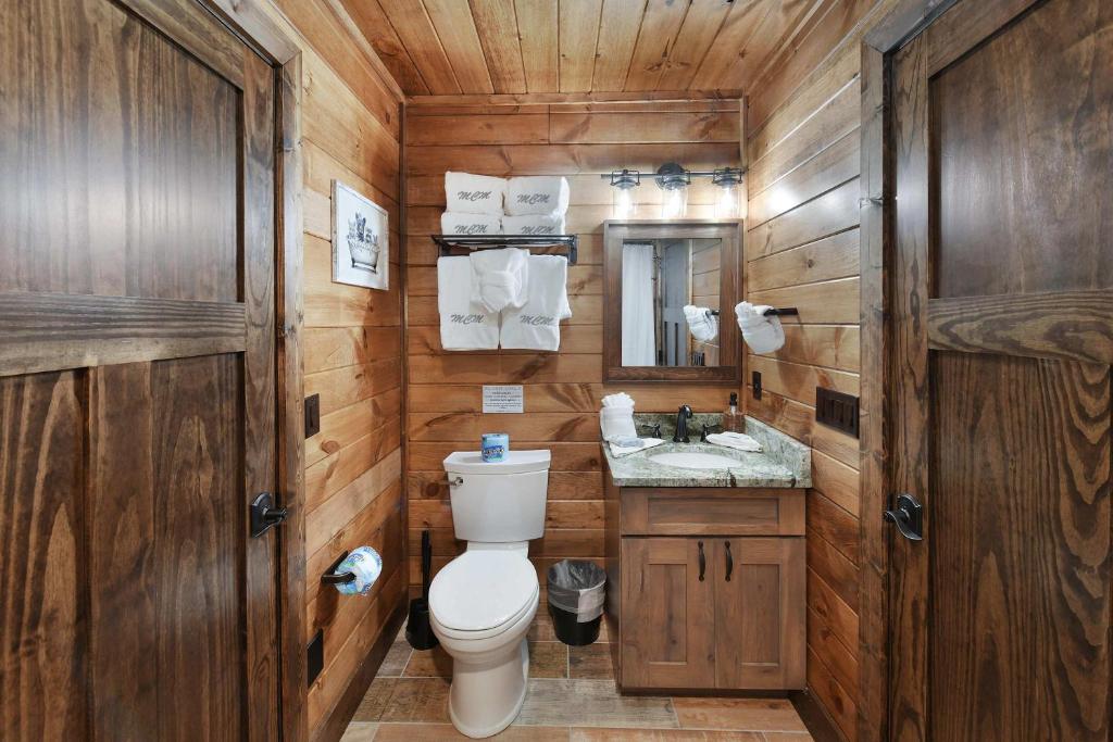 Bathroom sa New Luxury Lodge - Gatlinburg - Mountain View!