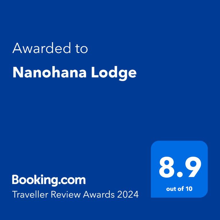 Un certificat, premiu, logo sau alt document afișat la Nanohana Lodge