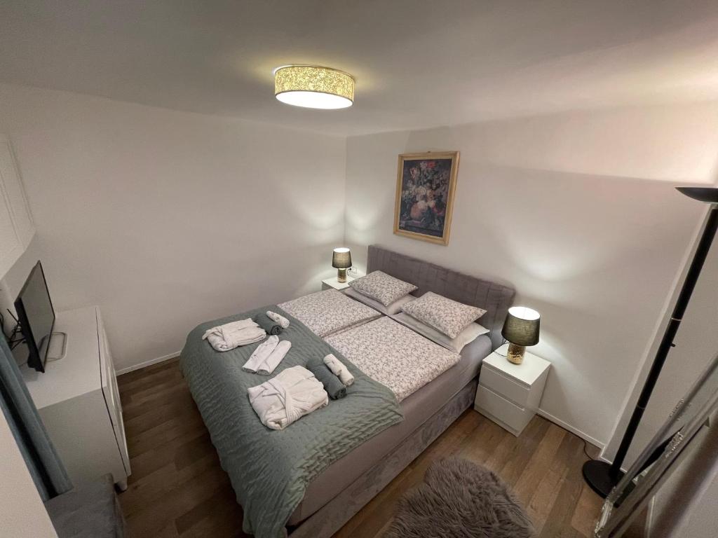 Posteľ alebo postele v izbe v ubytovaní Apróka Relax