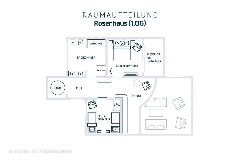 Půdorys ubytování Das Rosenhaus - luxoriöses Ferienhaus mit viel Platz für die ganze Familie von "Momentic"