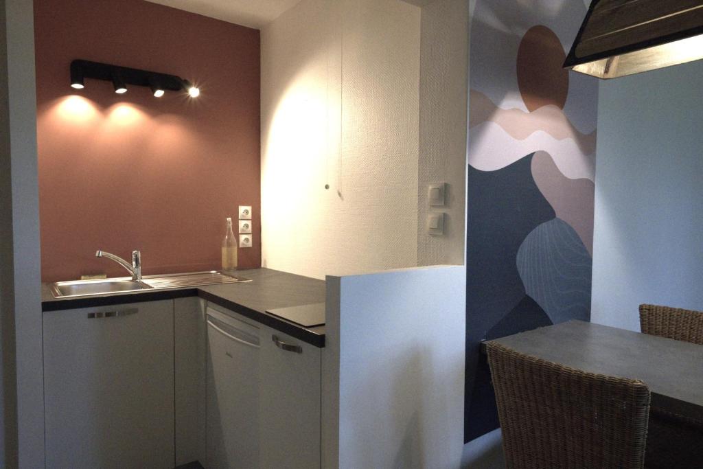 Η κουζίνα ή μικρή κουζίνα στο L'orée du bois aux portes de Montauban