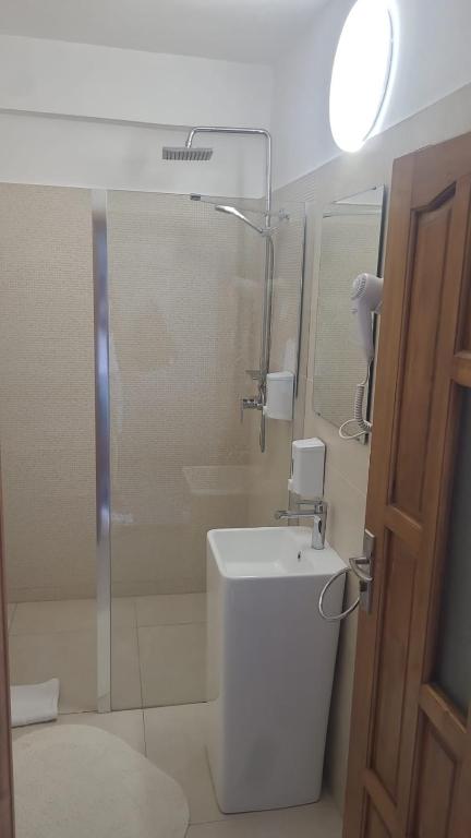 Koupelna v ubytování Hotel Delaf