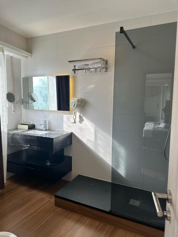 Koupelna v ubytování hotel whiteswan