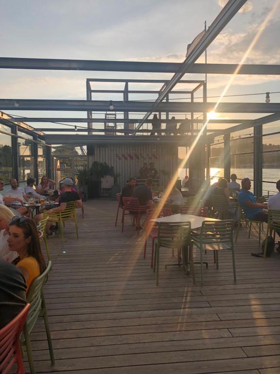 A restaurant or other place to eat at Sundeck botel - party boat