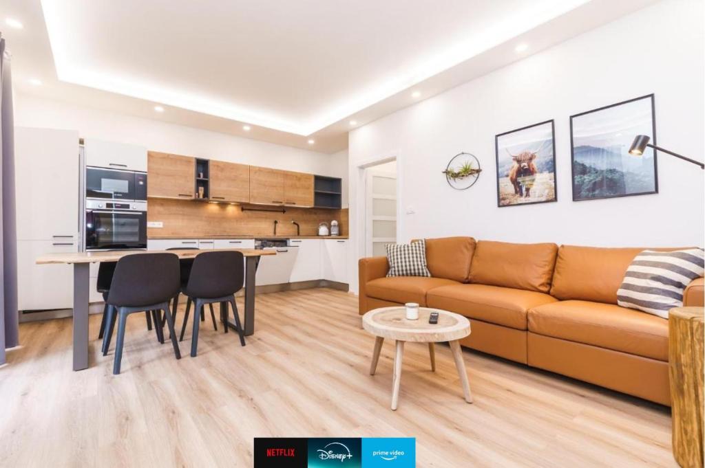 Kuchyň nebo kuchyňský kout v ubytování Apartmán SKI Plešivec