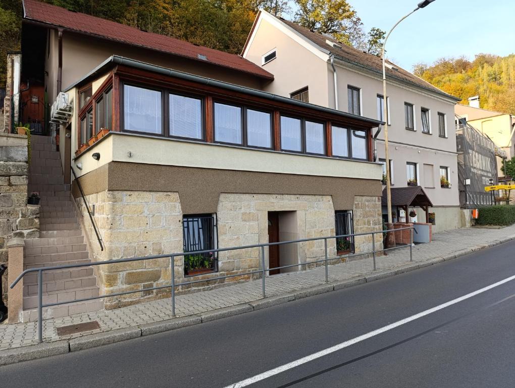 a house on the side of a street at U Bocmana s výhledem na zámek a Labe in Děčín